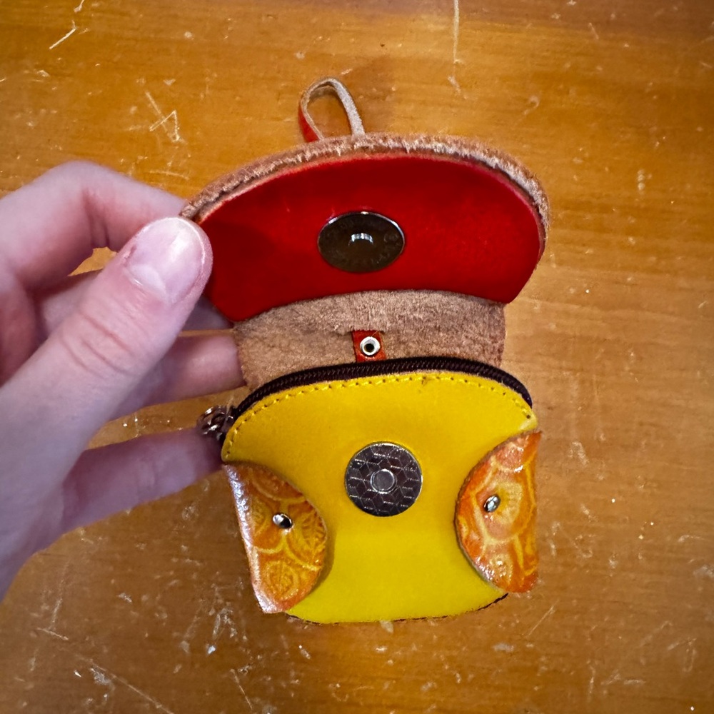 Handcrafted Leather Owl Wristlet - Picture 2 of 3